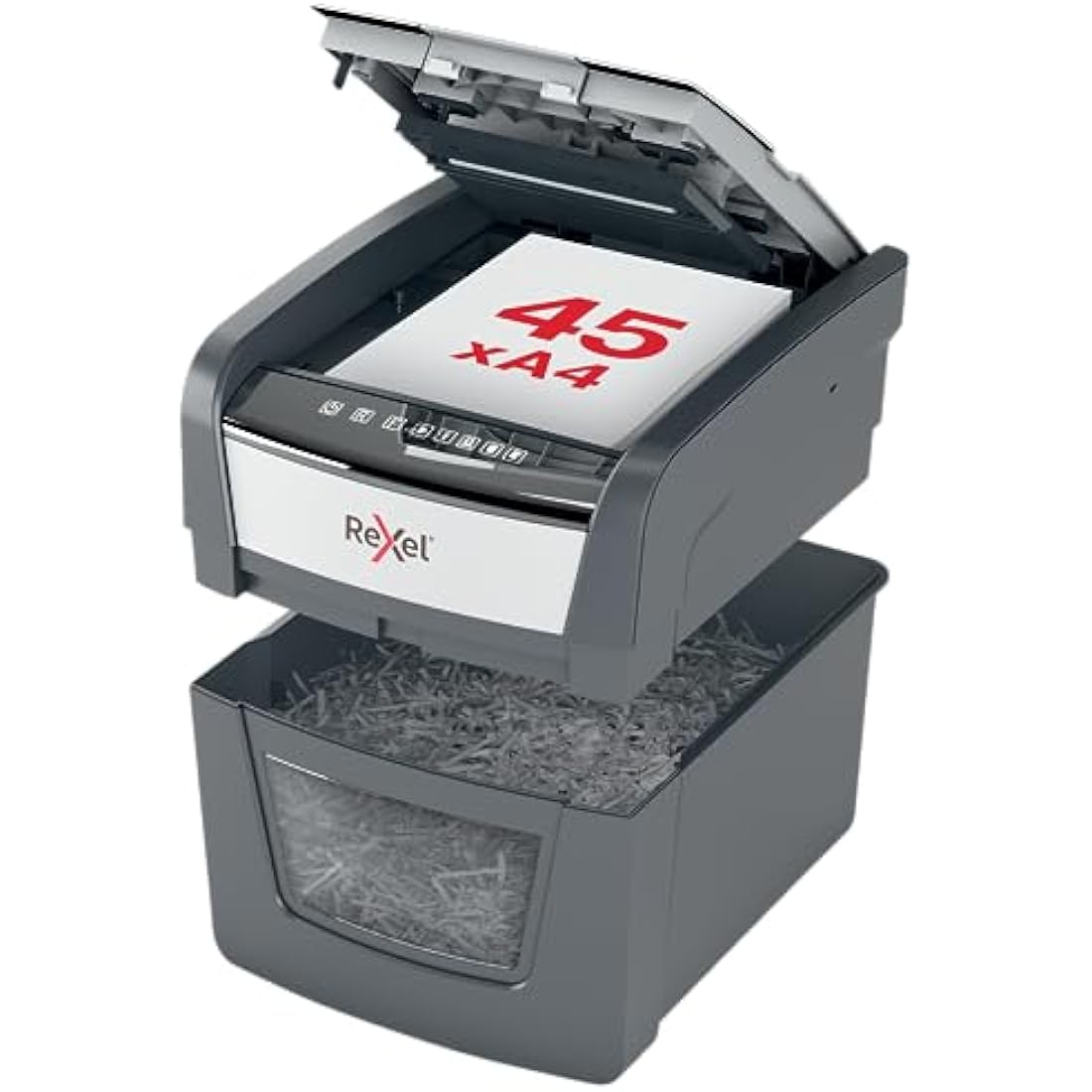 Rexel Optimum Auto Feed 45X Cross Cut Paper Shredder | 20L Bin, P-4