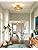 MRHYSWD Boho Rattan Flush Mount Ceiling Light – Gold Wicker Chandelier