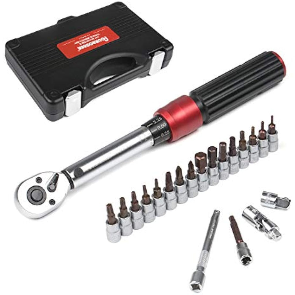 FOURROBBER 1/4-inch Drive Torque Wrench Set, 5-30Nm 90-Tooth Bike Tool