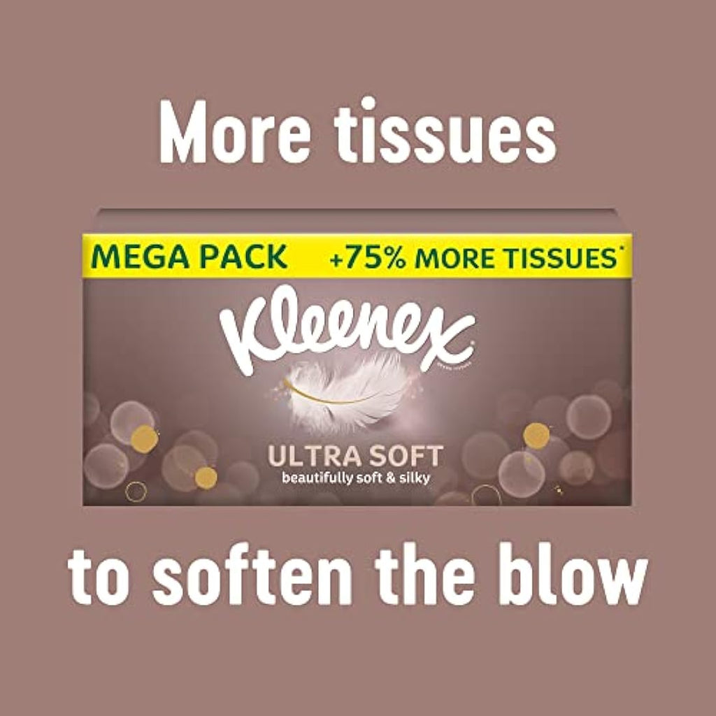 Kleenex Ultra Soft Facial Tissues – 3-Ply Bulk Mega Pack (12 Boxes)