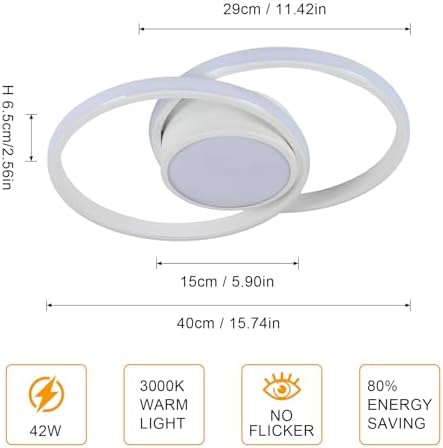 Comely Modern LED Ceiling Light – 42W 4800LM Warm White 3000K Lamp