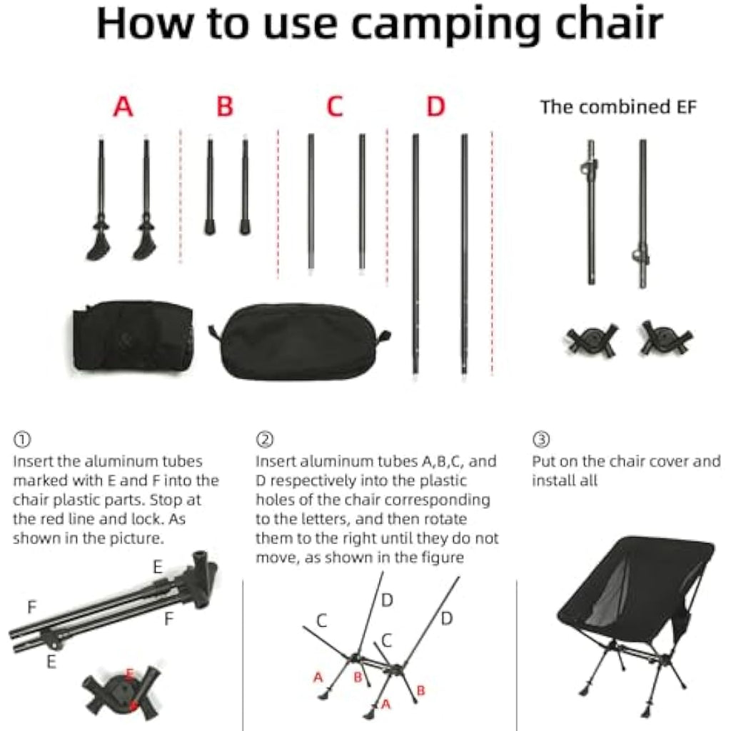 Rock Cloud 2-in-1 Ultralight Camping Chair & Aluminum Trekking Poles