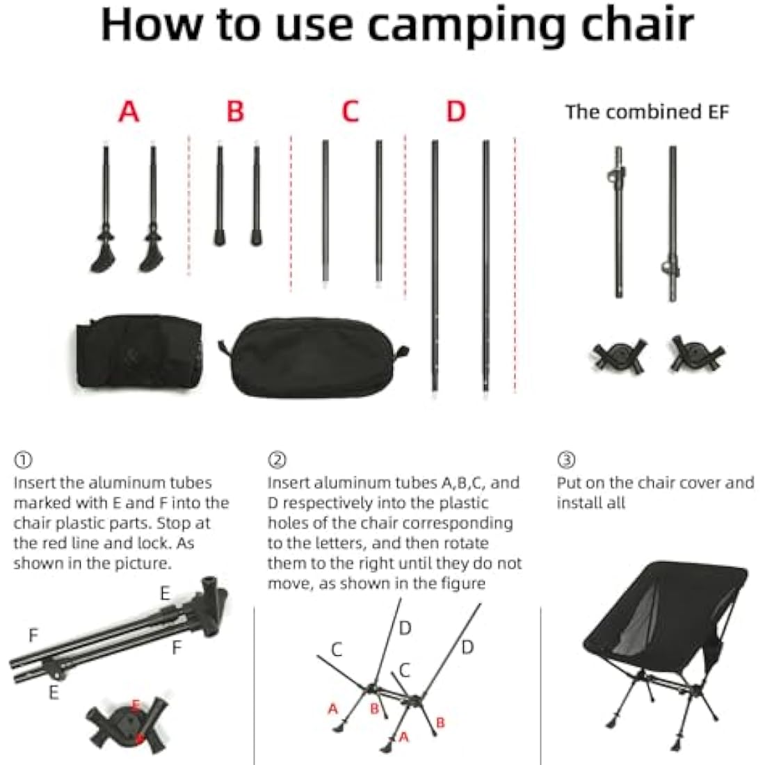 Rock Cloud 2-in-1 Ultralight Camping Chair & Aluminum Trekking Poles