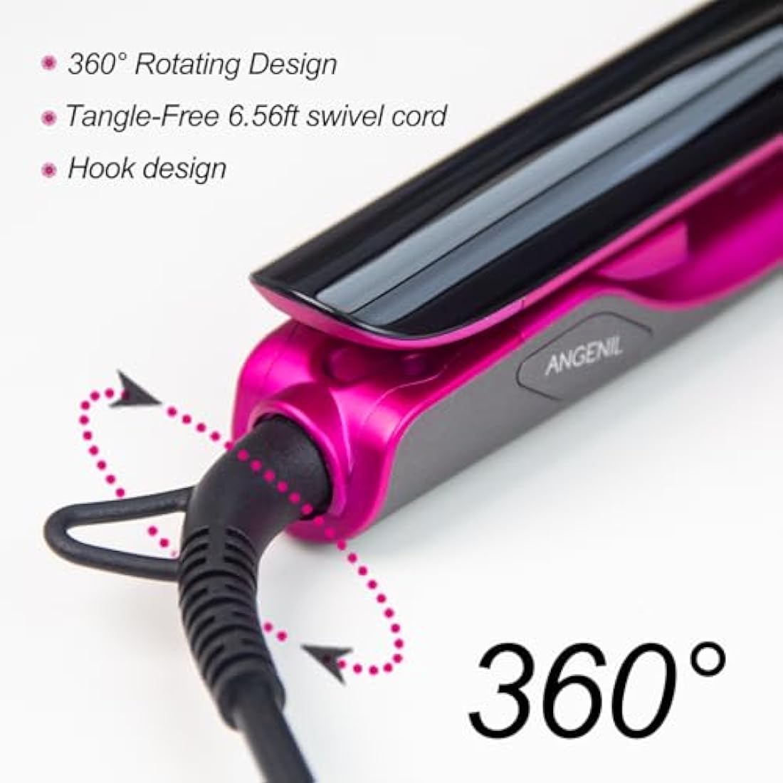 ANGENIL Titanium Hair Straightener | 2-in-1 Flat Iron & Curling Iron