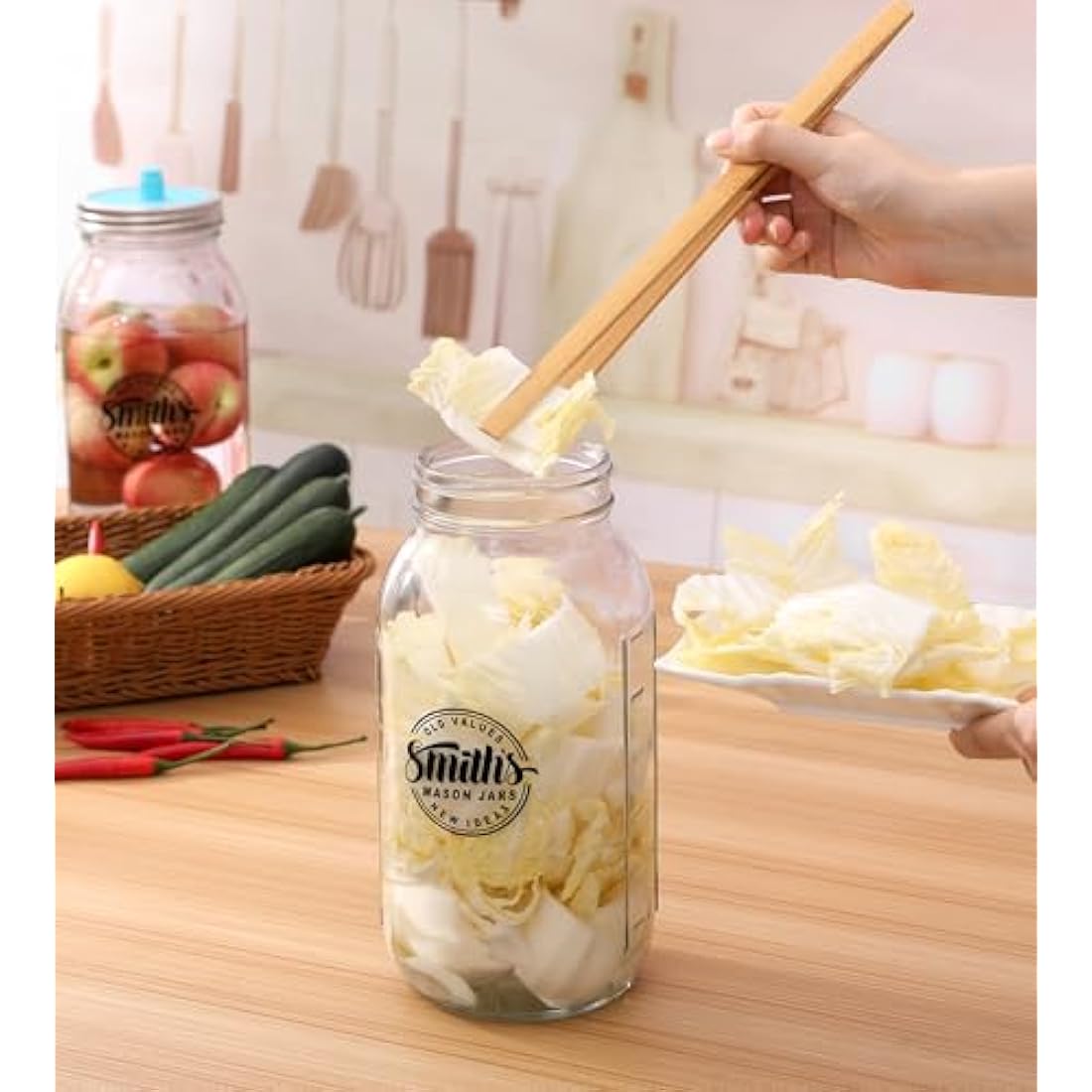 2L Glass Fermentation Jars with Airlock & Weights – 2 Pack