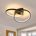 Dorlink Modern LED Ceiling Light – 33W Dual-Round Black Flush Mount, 3000K
