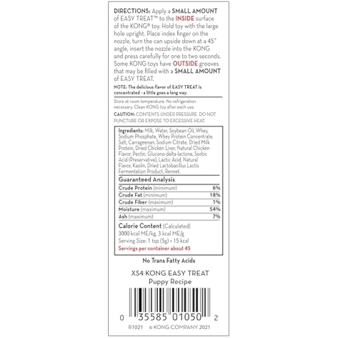 KONG Easy Treat Puppy Recipe Dog Treat Paste for Toy Stuffing – 8 oz