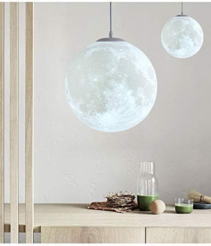 KRUIHAN 3D Printed Moon Pendant Ceiling Light – 30CM PLA Moon Lamp