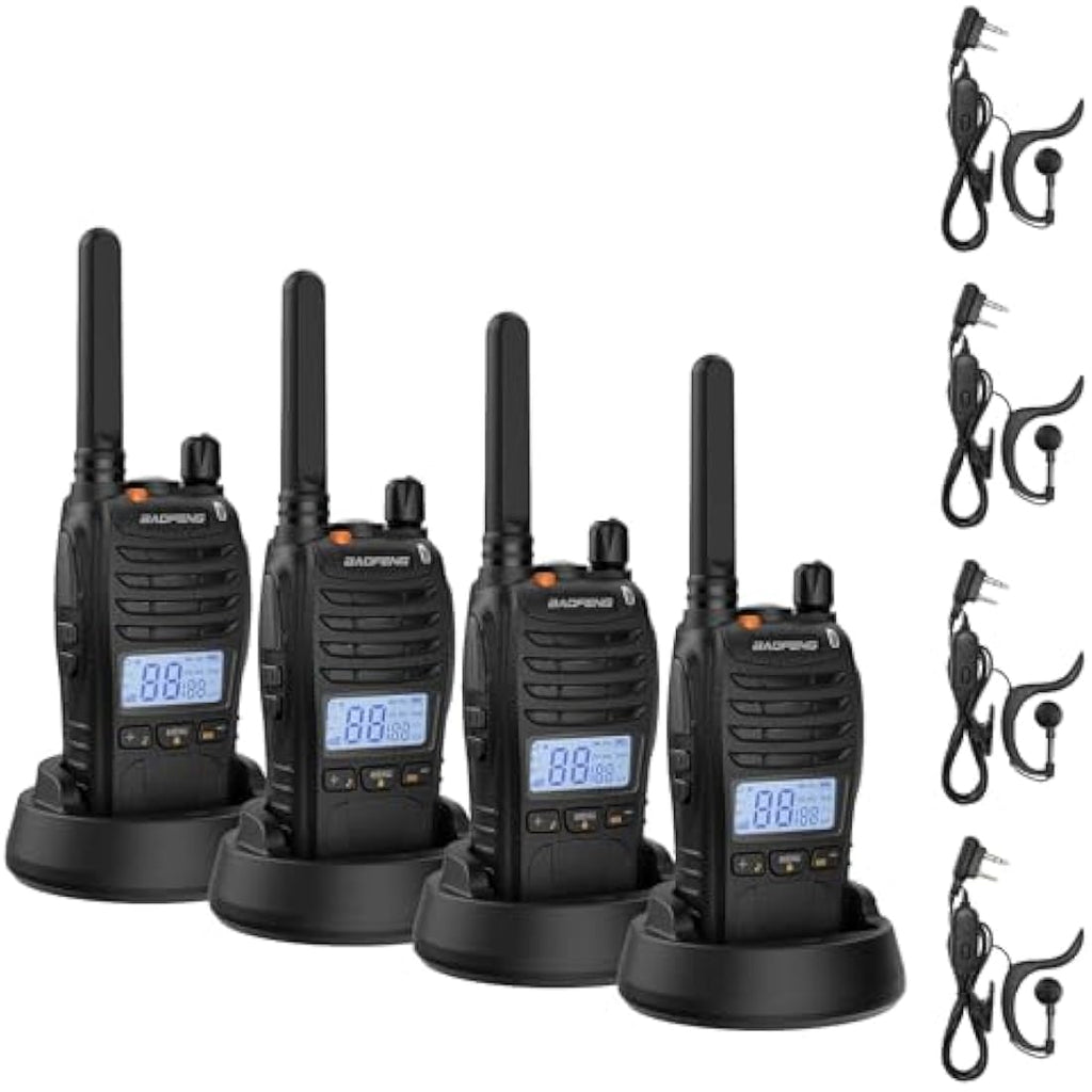 Baofeng BF-88ST Pro PMR446 Walkie Talkie – Rechargeable 2-Way Radios, 4 Pack