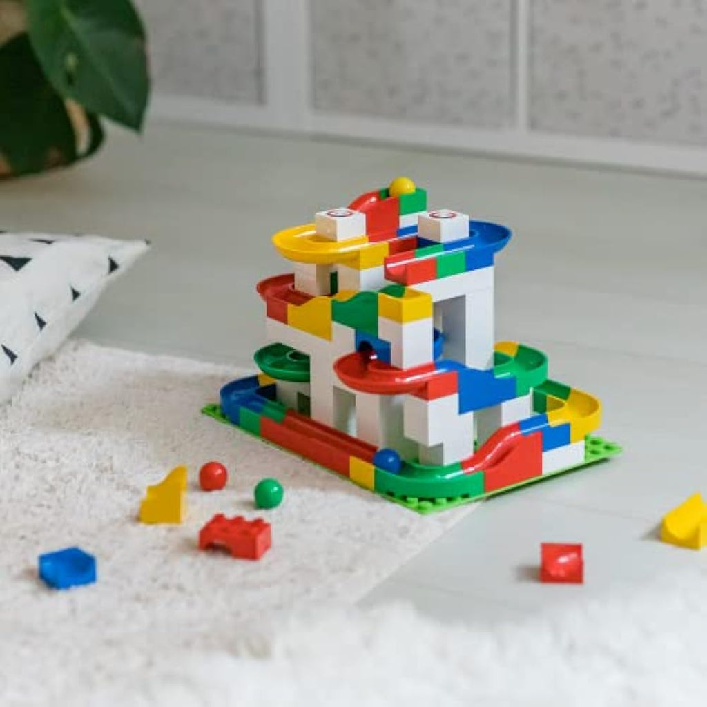 Hubelino Marble Run Basic Building Box – 123 Piece STEAM Construction Set