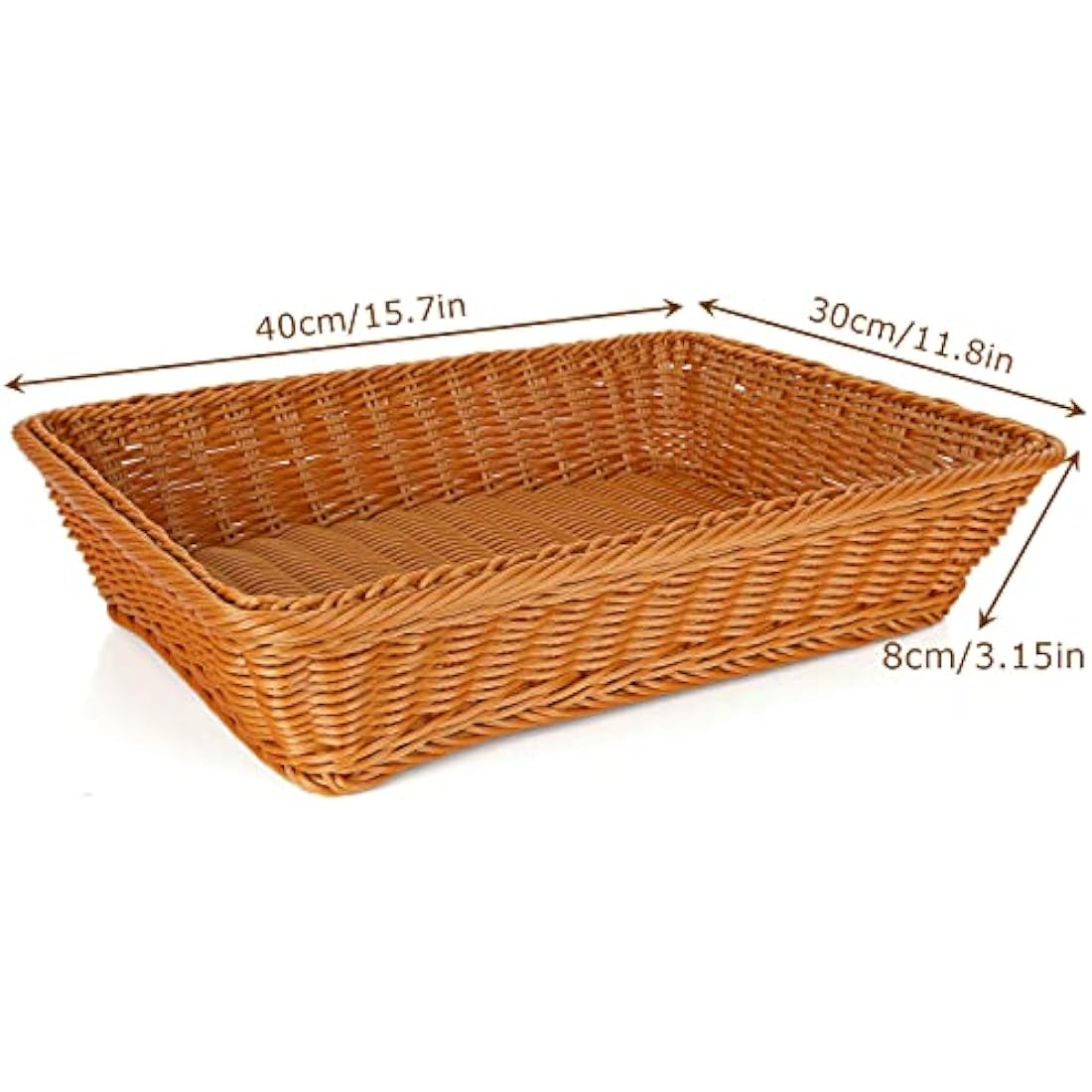 GOYADA 3PCS Dark Brown Woven Baskets – 40x30cm Polypropylene Wicker