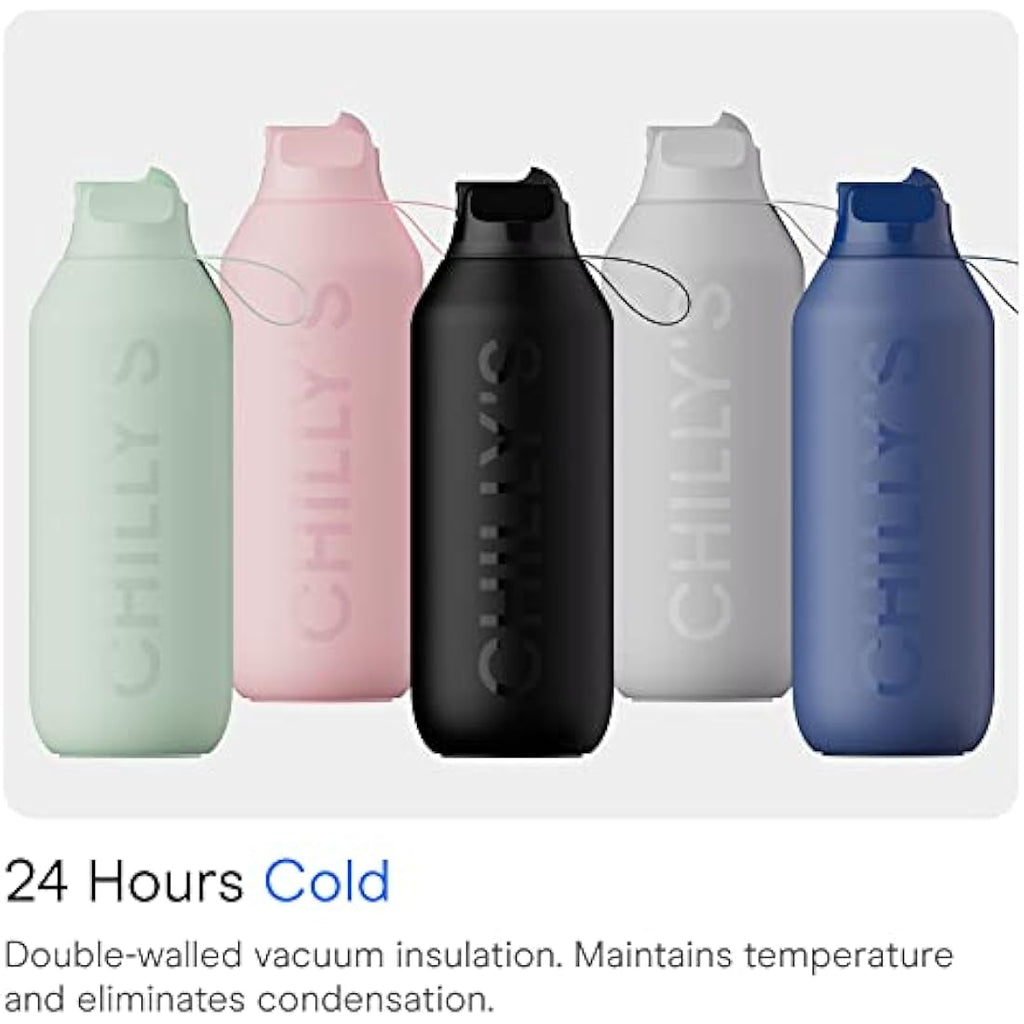 Chilly's Series 2 Flip Water Bottle – Insulated Stainless Steel, 1L