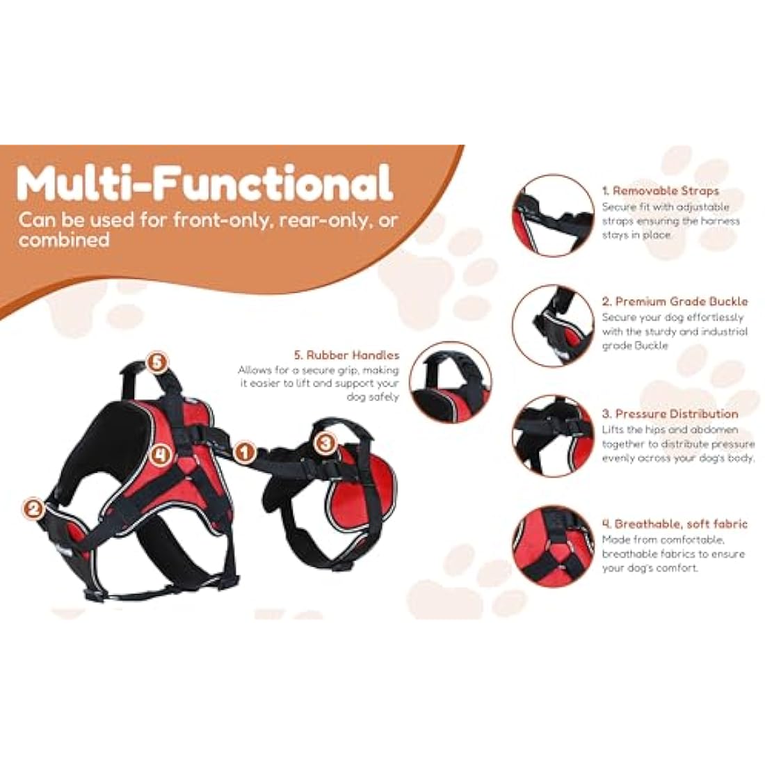 Doggie Stylz Full-Body Lifting Dog Harness | Multi-Functional Support – L