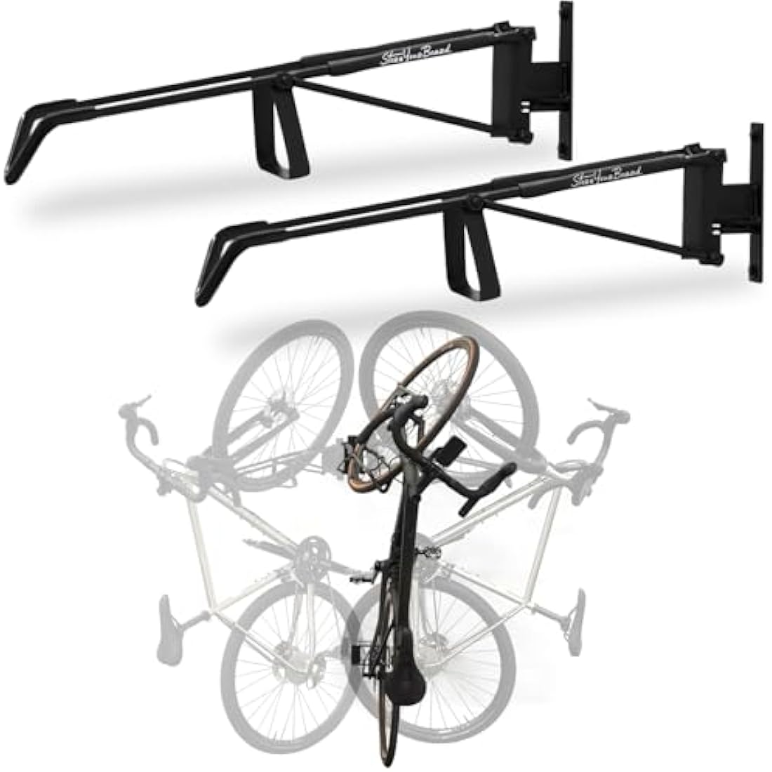 SwivelStow Road & Gravel Bike Wall Mount Rack - 2 Pack
