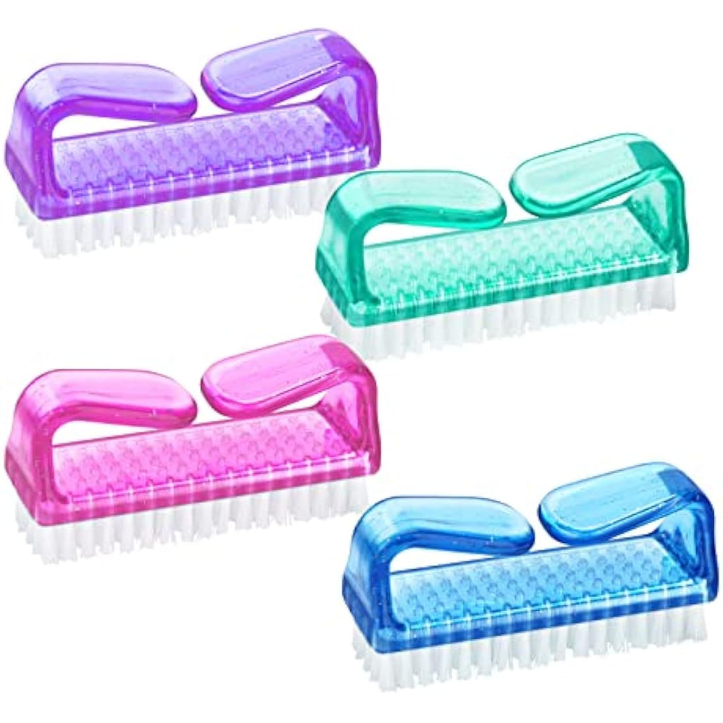 G2PLUS Handle Nail Brushes – 4 Pack Plastic Fingernail Scrubbing Brushes