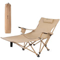 VILLEY Reclining Camping Chair | Portable 2-in-1 Lounge with Footrest