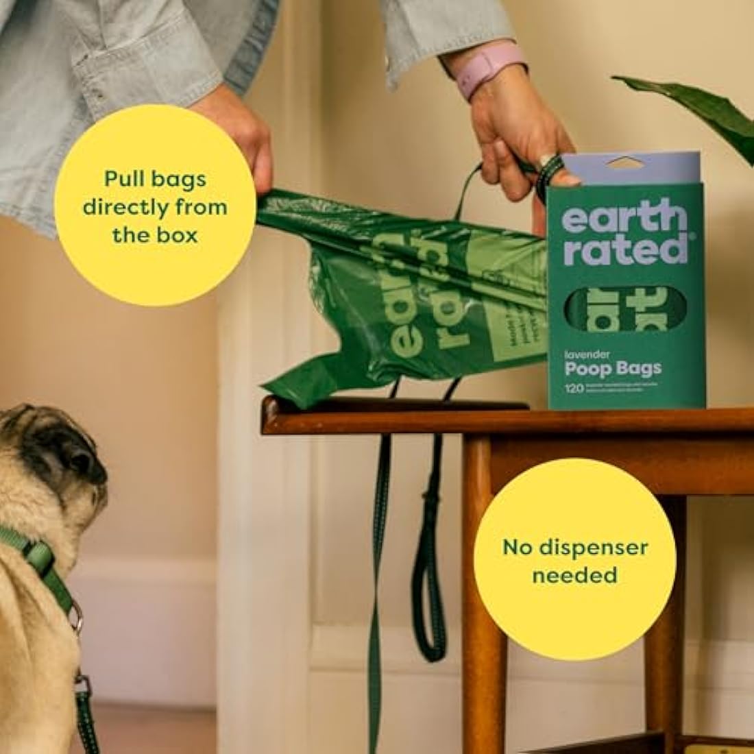 Earth Rated Dog Poo Bags with Handles | Lavender Scented | 120 Count