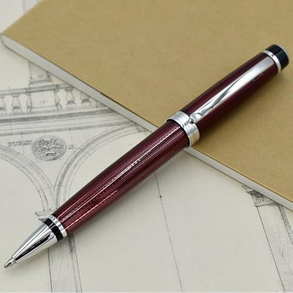 Xezo Incognito Ballpoint Pen | Burgundy Red Lacquer & Platinum Plating