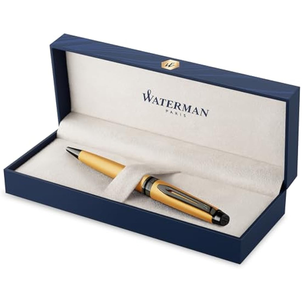 Waterman Expert Ballpoint Pen | Metallic Gold Lacquer & Ruthenium Trim
