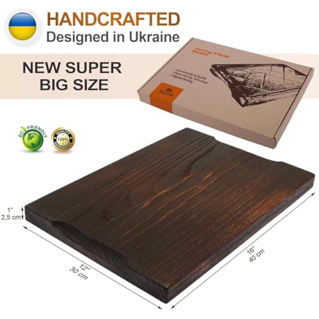 Extra Large Oak Steak Serving Board – 16 x 12 Carving Platter