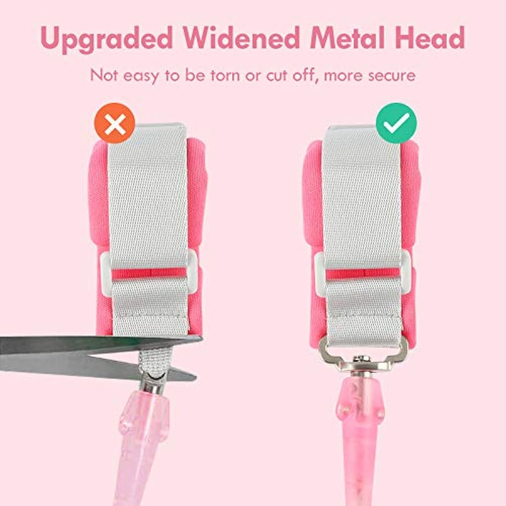 Lehoo Castle Toddler Safety Reins | Anti Lost Wrist Link with Lock - Pink