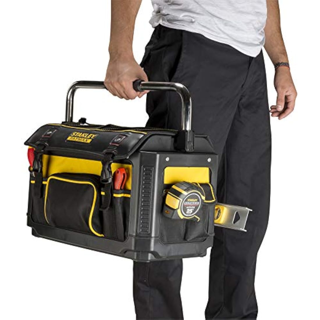 Stanley 20-Inch Denier Tool Bag Tote | Heavy Duty Multi-Pocket Organizer