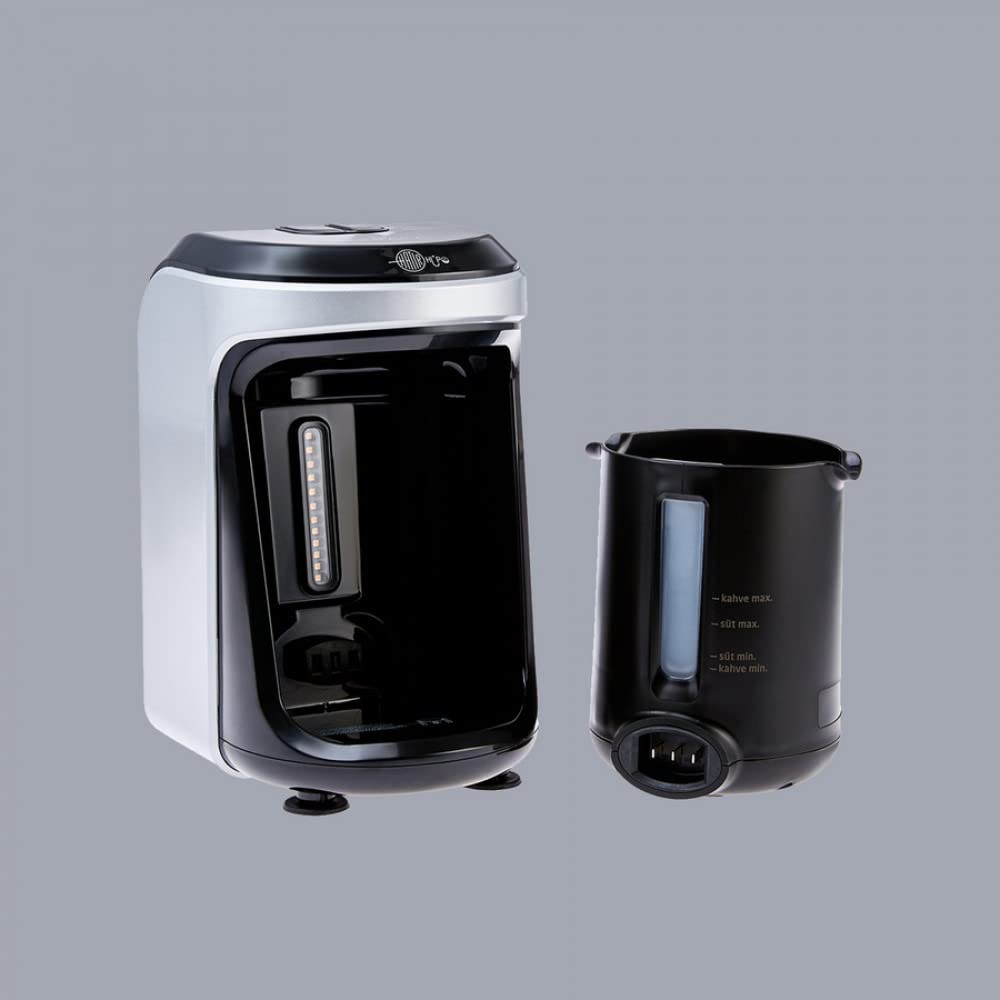 Karaca Hatır Hüps Turkish Coffee Machine & Milk Steamer, 5 Cup - Silver