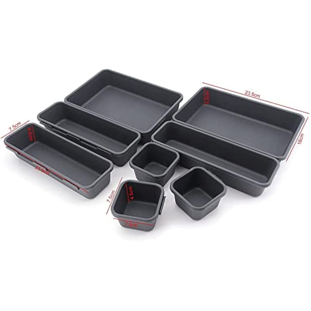Addis 8-Piece Interlocking Drawer Organiser Trays | White Plastic Dividers