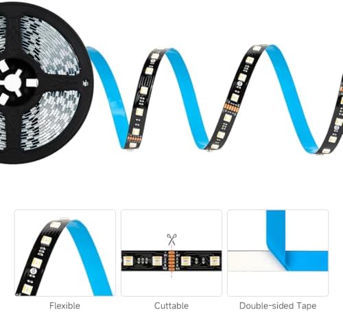 BTF-LIGHTING RGBCCT 5-in-1 LED Strip | 24V 5M 300LEDs Black PCB IP30