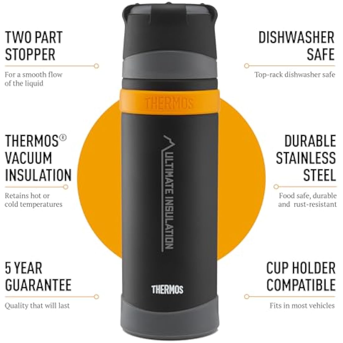 Thermos Ultimate Flask – 500ml Insulated Stainless Steel Water Bottle