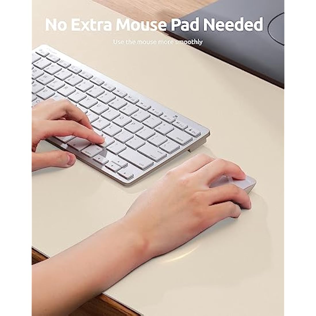 YSAGi Large Leather Desk Mat | Non-Slip Waterproof PU Mouse Pad, Beige