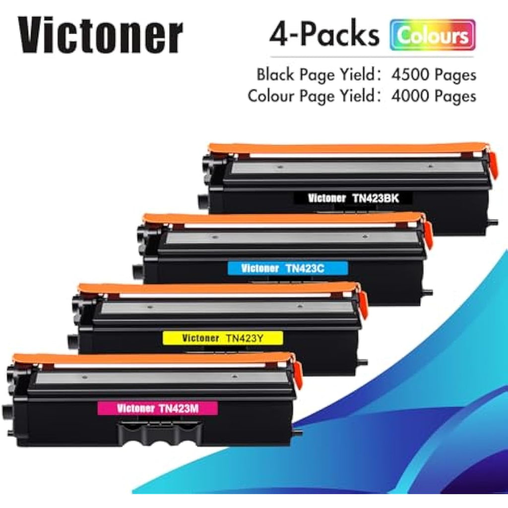 VICTONER TN423 Compatible Toner Set for Brother MFC-L8690CDW - 4 Pack