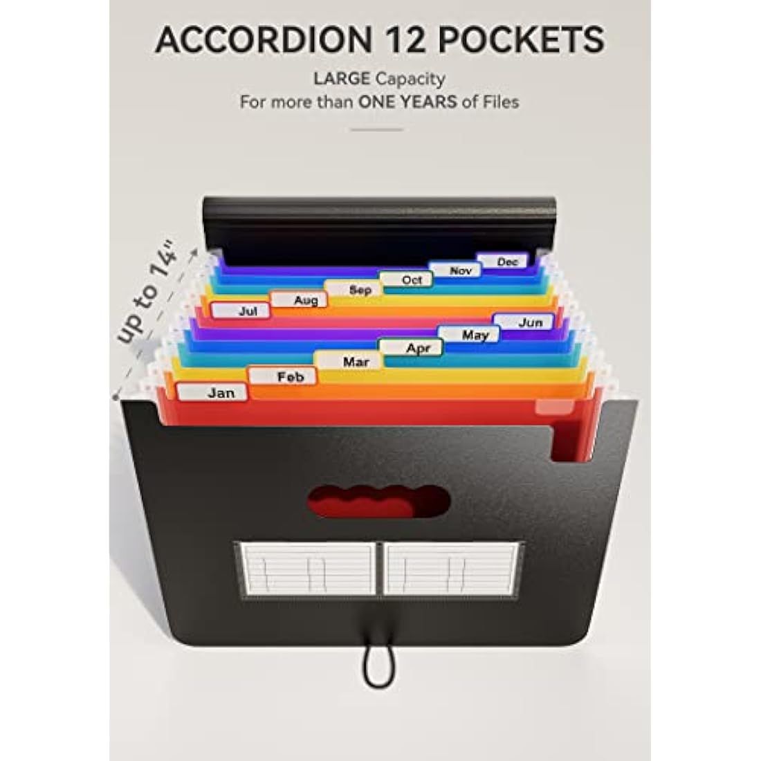 ABC life 12 Pockets Expanding File Folder | A4 Desktop Document Organiser