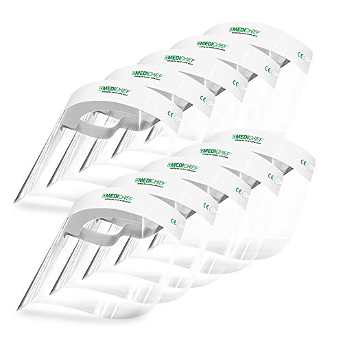 Medichief Face Shield – Anti-Fog Full Face Protective Visor (10 Pack)