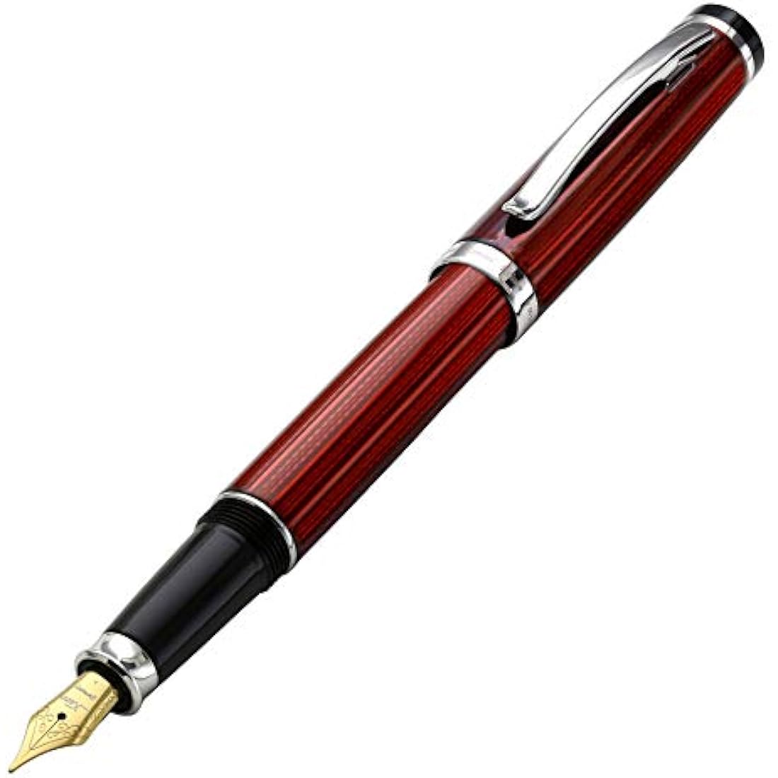 Xezo Incognito Fine Nib Fountain Pen | Burgundy Red & Platinum Plating