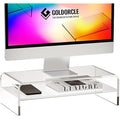 GOLDORCLE 2-Tier Acrylic Monitor Stand Riser | Clear Ergonomic Desk Shelf