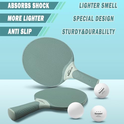 Senston Table Tennis Racket Set – 4 Professional Ping Pong Paddles & 6 Balls