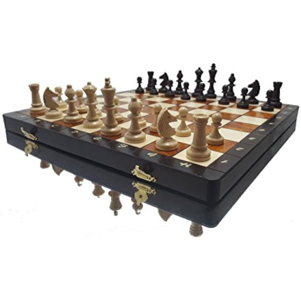 Magnetic Wooden Chess Set – 14 Inch Handcrafted Travel Board