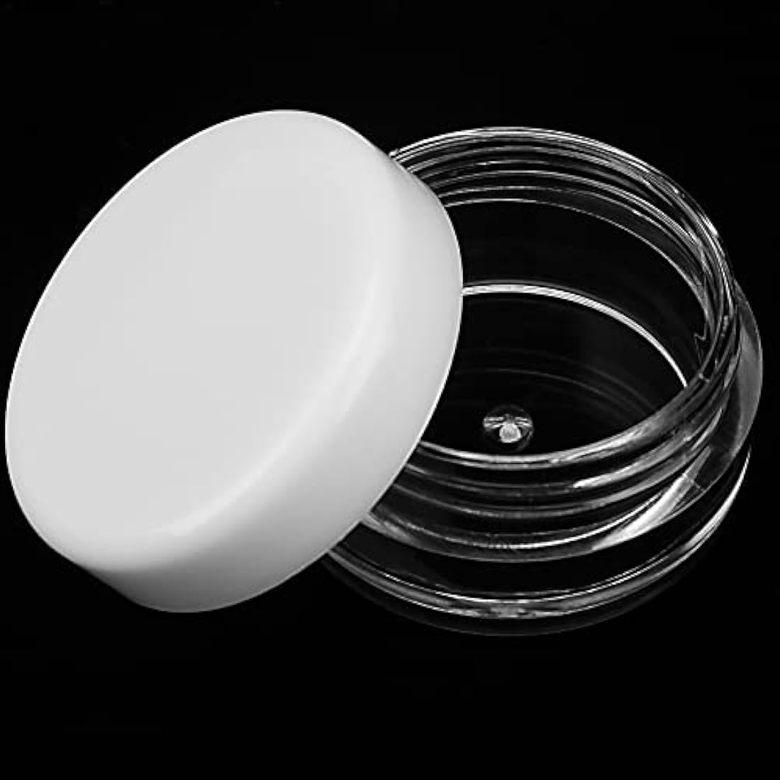 PINGEUI 100 Pcs 5ml Cosmetic Pots – Clear Plastic Sample Jars with Lids