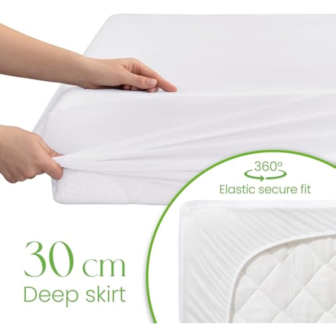 EU King Waterproof Bamboo Mattress Protector – 160x200cm