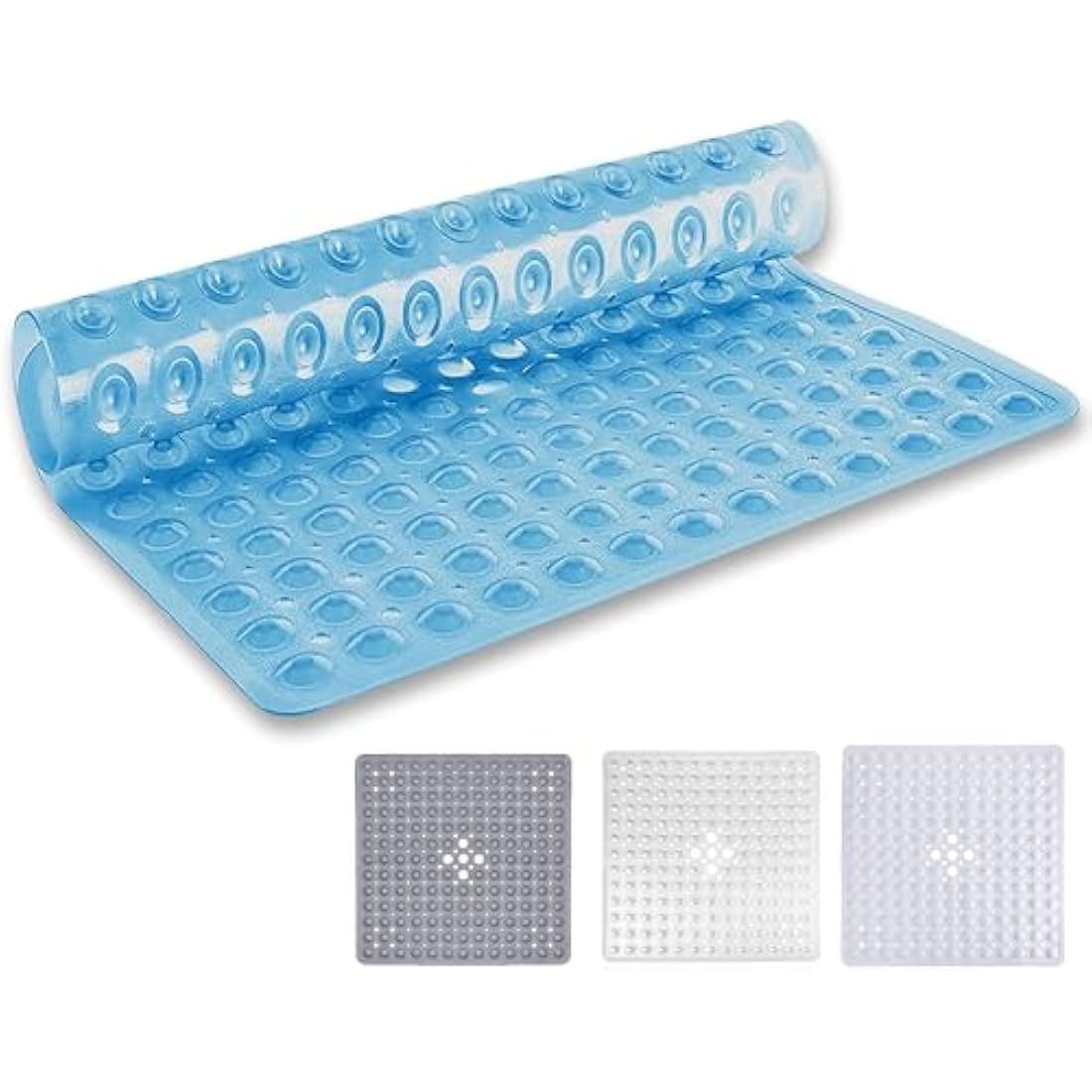 Non-Slip Square Shower Mat – 53x53cm Anti-Mould PVC Blue