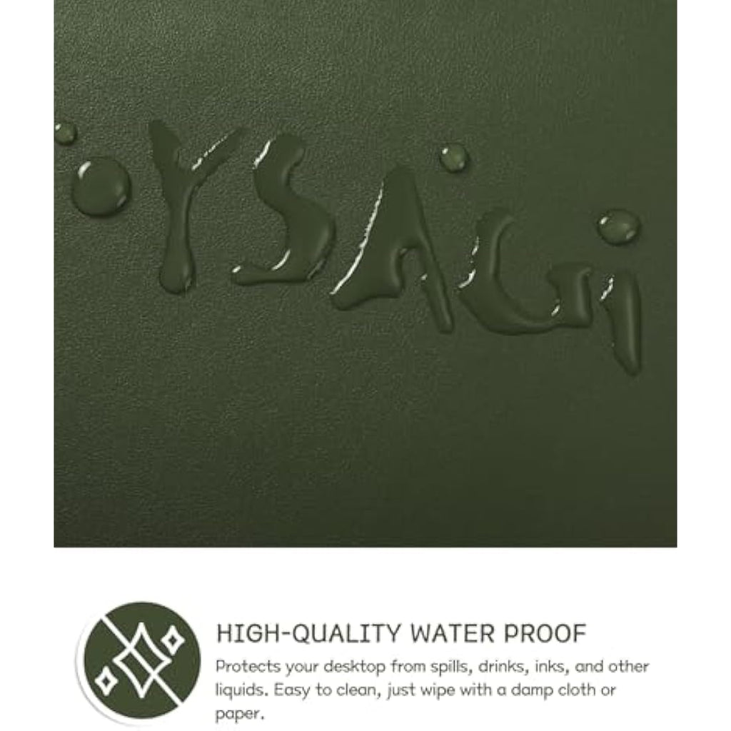 YSAGi Leather Desk Pad – Large Waterproof Mouse Mat, Pine Green (90x43cm)