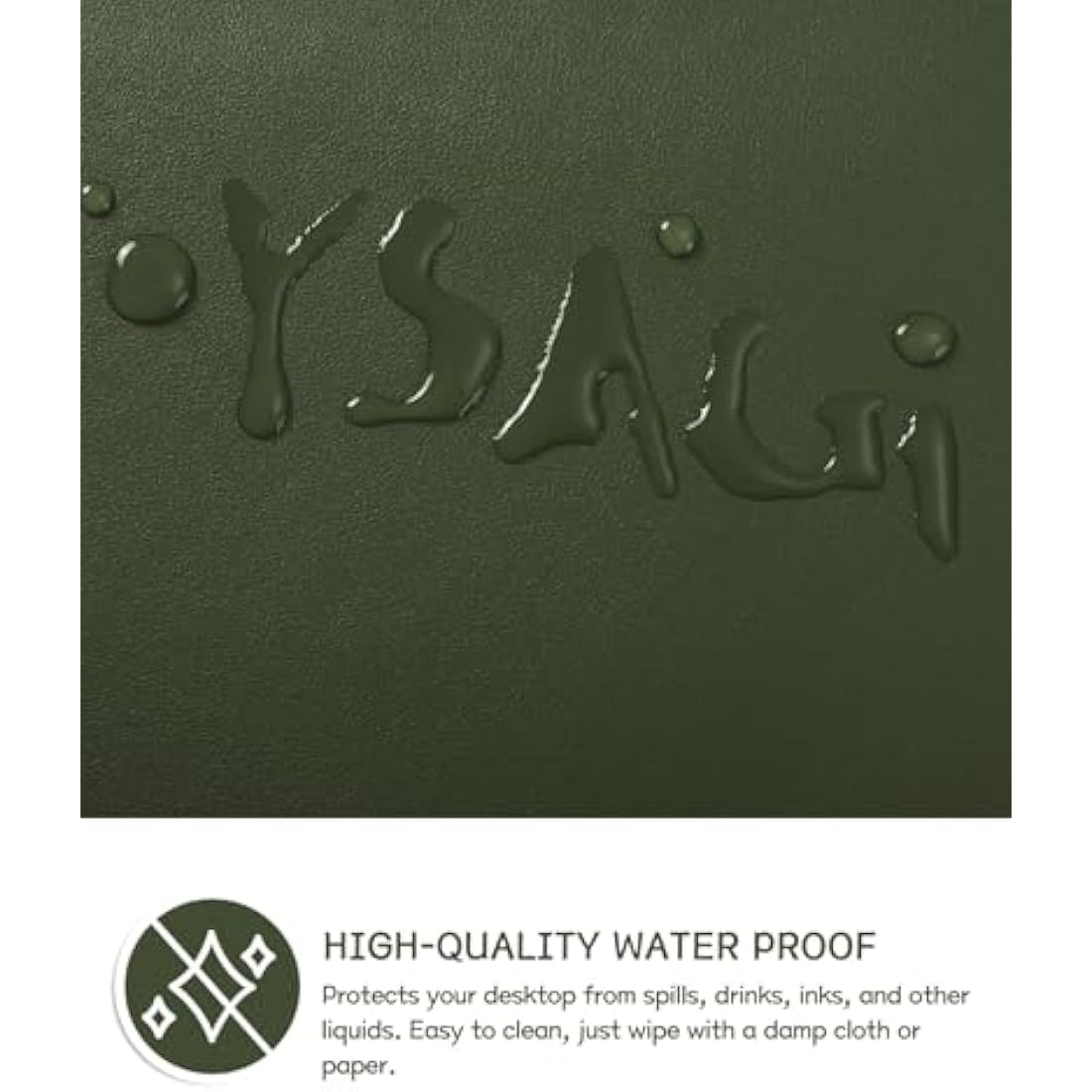 YSAGi Leather Desk Pad – Large Waterproof Mouse Mat, Pine Green (90x43cm)