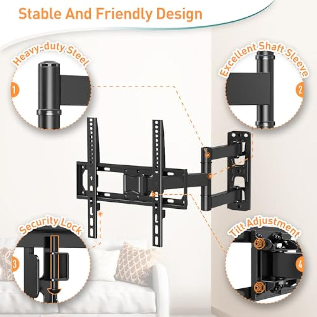 ELIVED Full Motion TV Wall Mount – Swivel & Tilt Bracket for 26-60 Inch TVs