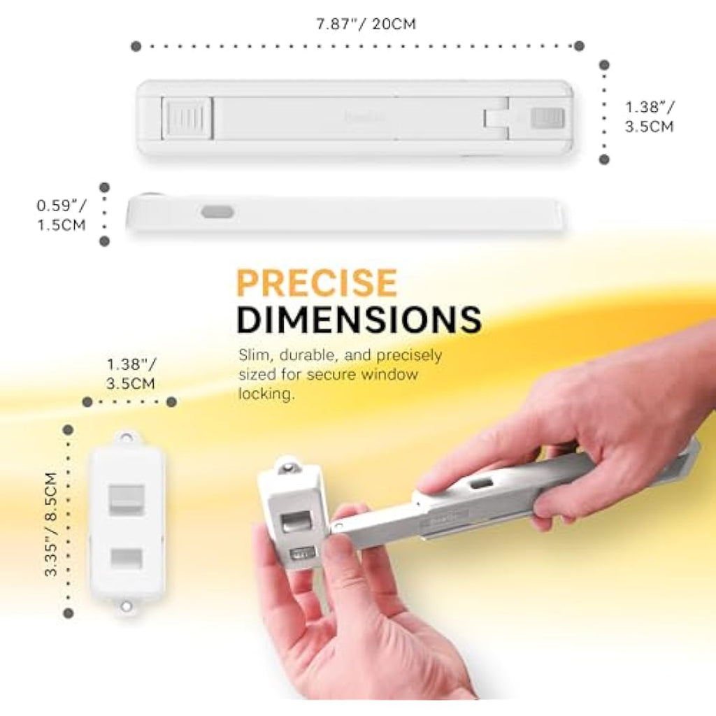 BeeGo Window Restrictor | Adhesive Child & Pet Safety Lock for UPVC - White
