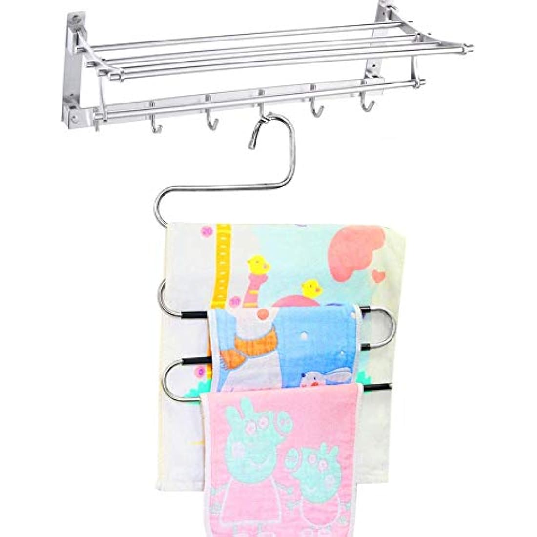 5-Tier S-Type Pants Hangers – Stainless Steel 3 Pack