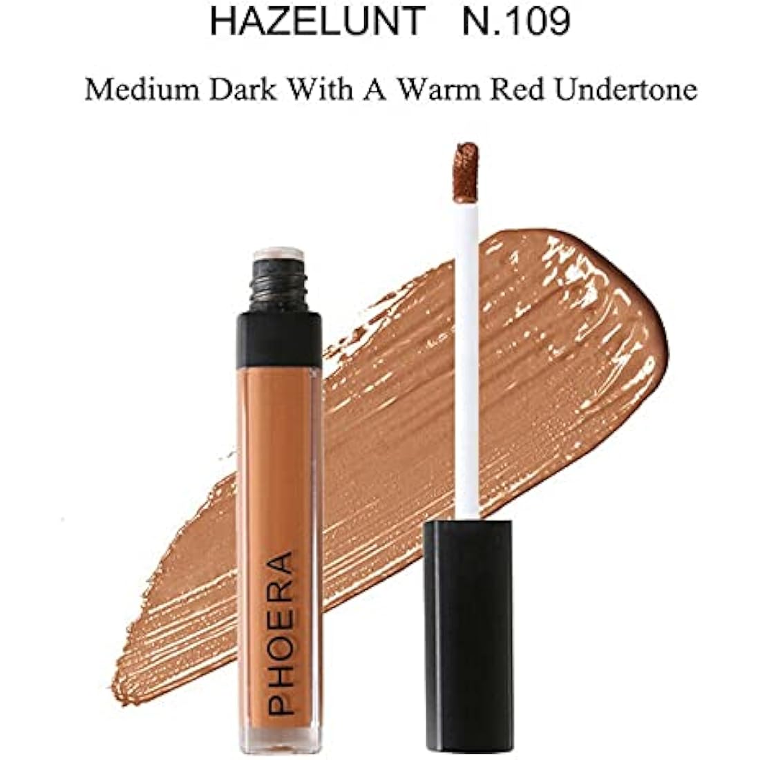Phoera Full Coverage Matte Liquid Concealer – Waterproof (109 Hazelnut)