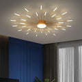 Modern LED Firework Ceiling Light – Gold 31-Head Flush Mount