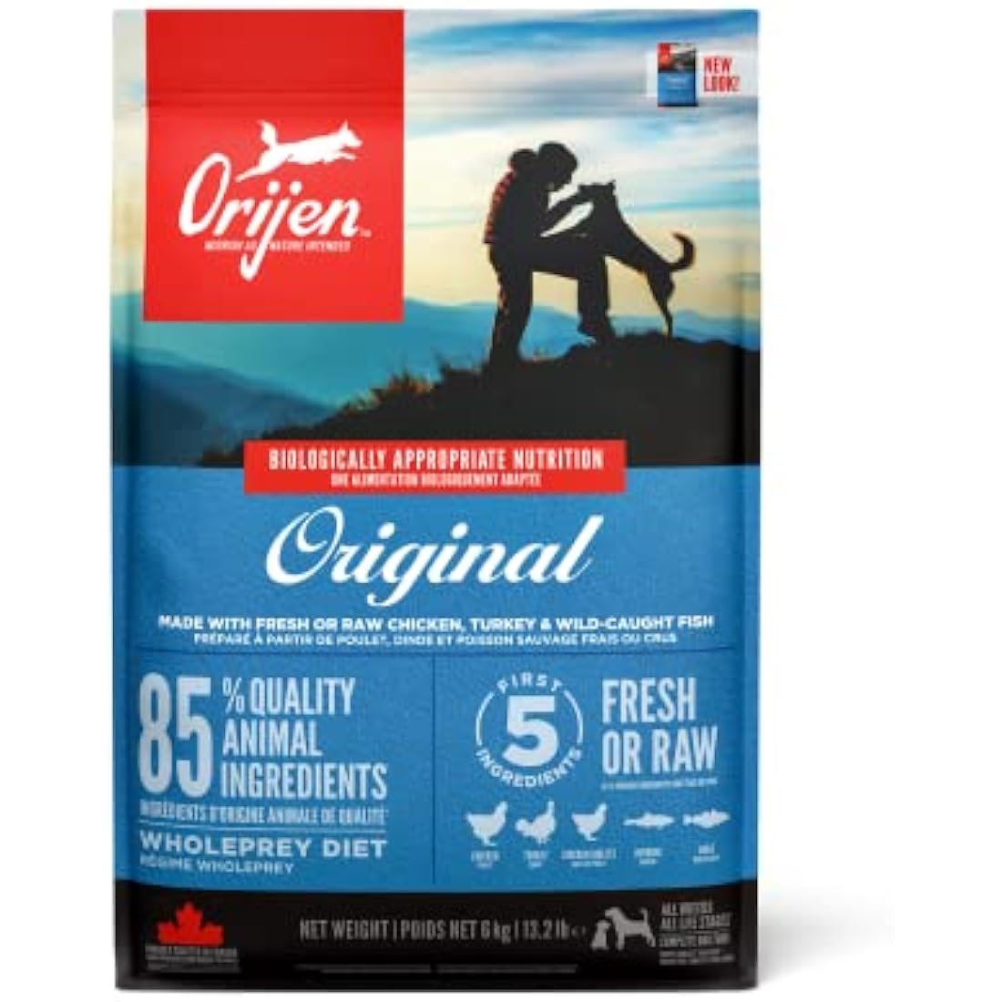 Orijen Original Adult Dog Food – Grain Free High Protein, 6 kg