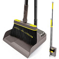 JEHONN Long Handle Dustpan and Brush Set | 180° Swivel Head Broom